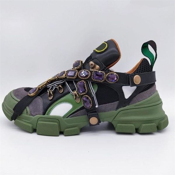 

2019 authentic flashtrek sneaker with removable crystals casual shoes mountain climbing lace-up hiking boots limited sports sneakers box, Black