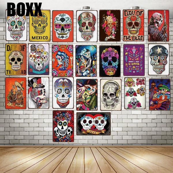 

2020 sugar skull movie metal sign shabby chic mexican festival day of the dead for wall poster bar tattoo shop art home decor