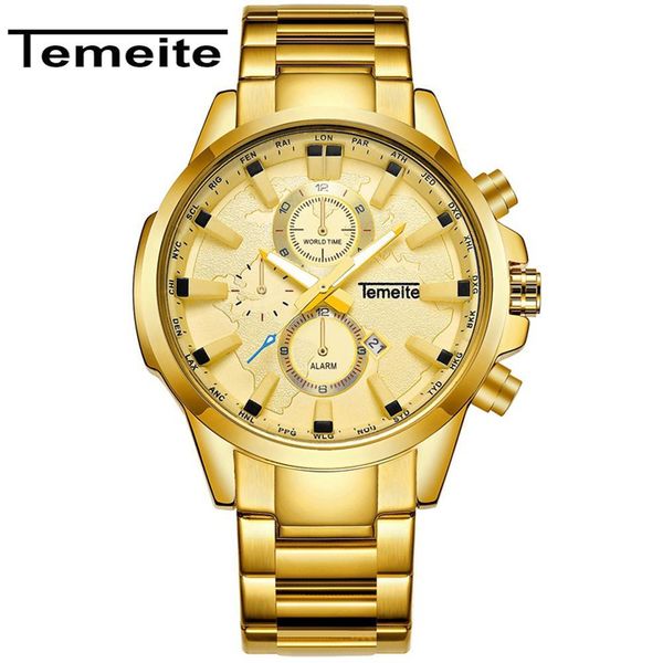 

temeite 2018 новые оригинальные мужские часы бизнеса top brand luxury кварцевые часы мужской часы дата наручные часы мужской relogio, Slivery;brown