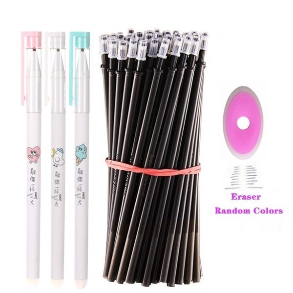 

erasable pen set washable handle black blue ink writing gel pen rollerball pens for school office stationery supplies 040023