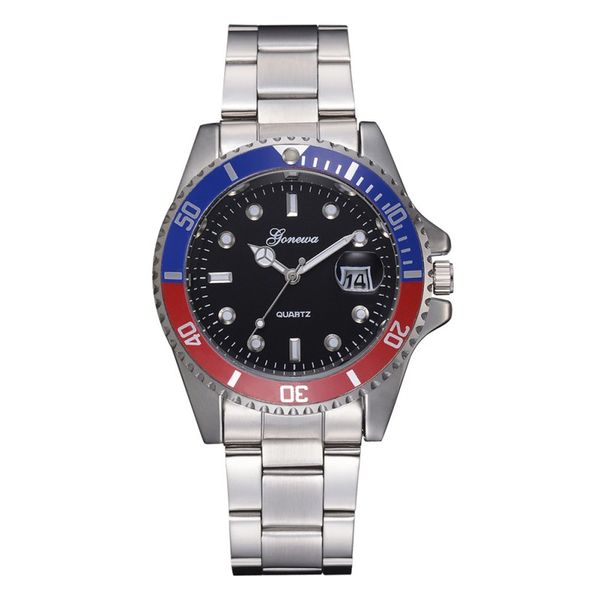 

women men quartz watch casual sports style stainless steel band strap wristwatch decoration with calendar, Slivery;brown