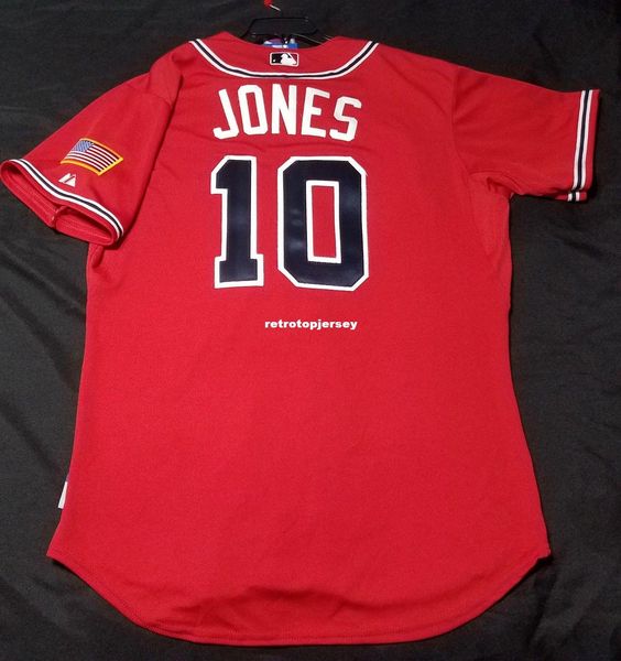 

majestic atlanta #10 chipper jones cool base on field jersey mens stitched wholesale big and tall size xs-6xl baseball jerseys, Black;blue