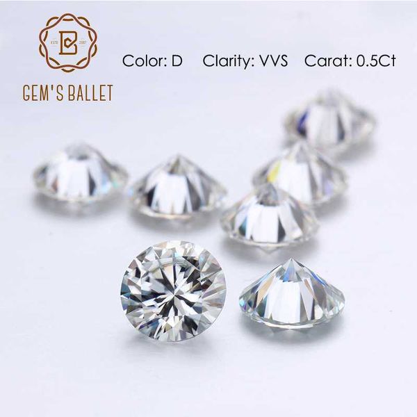 

gem's ballet 0.5ct 5.0mm round moissanite loose gemstones d color vvs clarity moissanite for jewelry making fine jewelry, Black