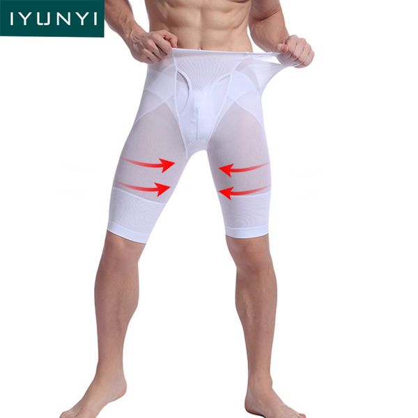 

iyunyi men high waist big belly control panties tummy trimmer buttocks lifter body shapers boyshort slimming underwear pants, Black;brown