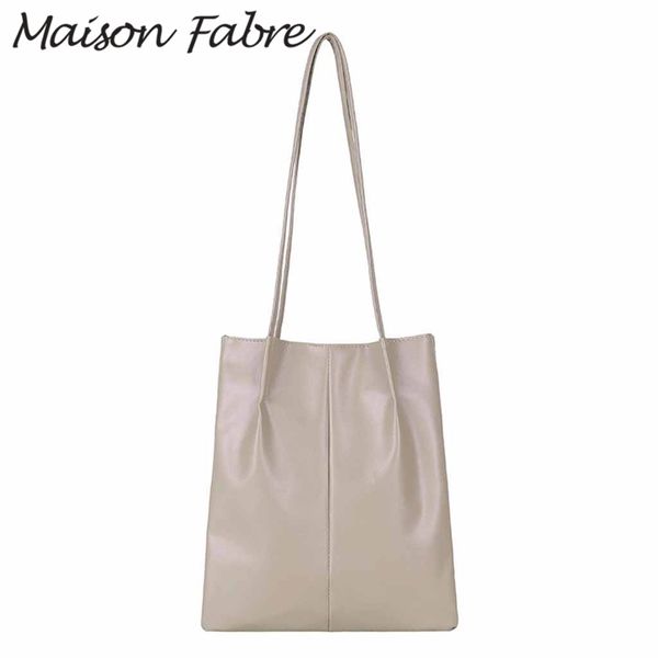 

maison fabre new large bags women leather flap handbag shoulder bag strap hasp handbag casual tote fashion ladies simple
