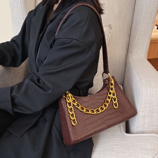 

2020 new korean fashion crocodile shoulder handbag trend wild chain messenger bag