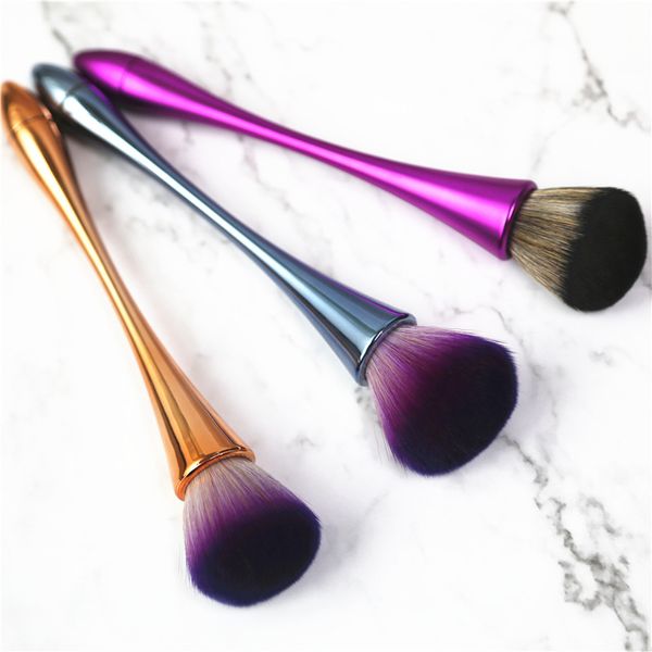 Dropshipping Small Waist Single Makeup Brush Foundation Pennello per fard in polvere tre colori Fard Strumenti per il trucco in magazzino