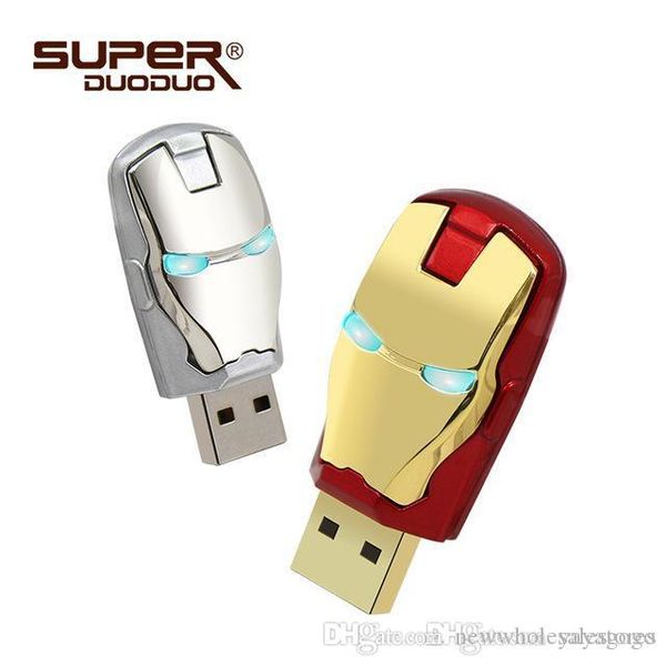 

великобритания горячая большая емкость железный человек pendrive 4 гб 8 гб металл водонепроницаемый водонепроницаемый ручка привода 16 гб 32