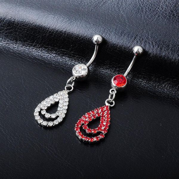 

d0040 ( 5 colors ) belly button navel rings body piercing jewelry dangle fashion charm lovely cz stone steel 10pcs lot, Silver