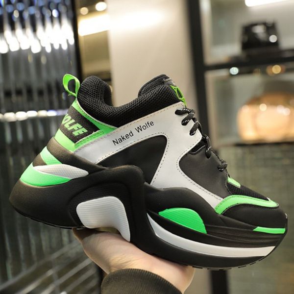 

shoes casual women sneakers spring summer the new thick sole ladies' shoes comfortable breathable, Black