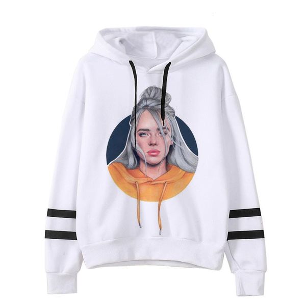 

billie eilish bad harajuku hoodies women ullzang hip hop funny cartoon sweatshirt 90s aesthetic warm streetwear hoody female, Black