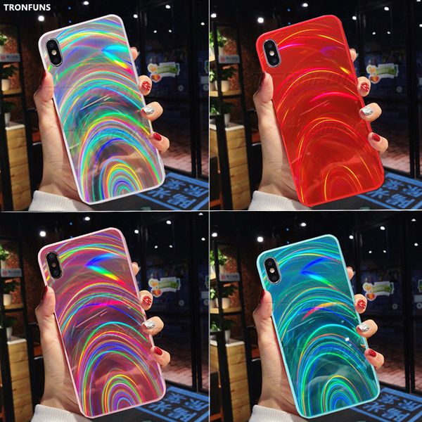 Rainbow-Laser-Hülle von Rainbow für Samsung Galaxy A50 A30 A70 A20 A10 M10 S8 S9 S10 Plus A9 A6 A7 2018 Anmerkung 9 10 Plus Glitter Weiche Abdeckung