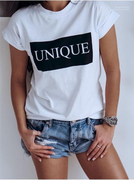 

fashion designer crew neck tshirt summer casual women short sleeve clothes female unique letter printed, White