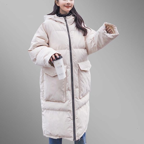 

winter gewatteer de jas vrouwen hooded jas dik katoen warme losse overjas woman jacket l44, Black