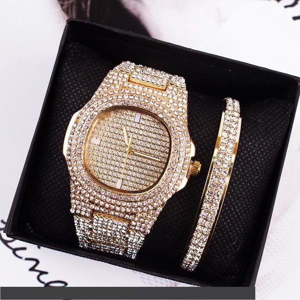 

часы для женщин блестящий горный хрусталь алмаз мода наручные часы комплект браслет женские часы ювелирные изделия платье часы аналоговые ро, Slivery;brown