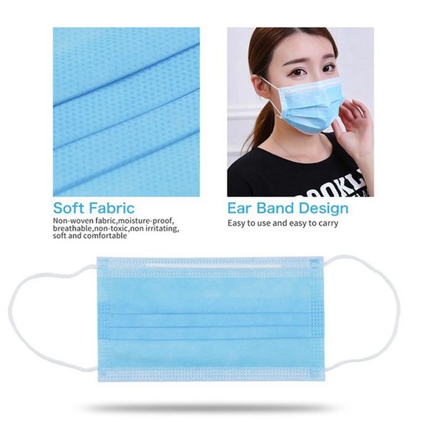 100pcs disposable 3-layer masks anti dust breathable 100pcs disposable 3-layer masks anti dust breathable