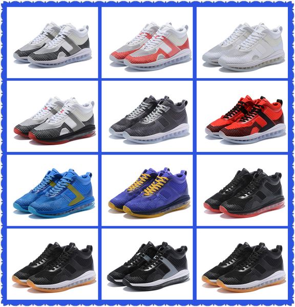 

John Elliott x Icon QS White Black Blue Red Mens Basketball Shoes Designer Sneakers Men Outdoor Cheap Trainer AQ0114-100 With Box