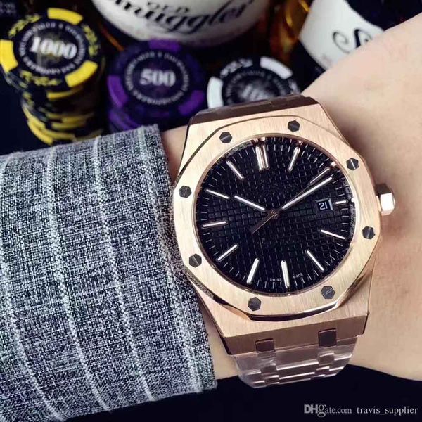 

2019 watch for men fashion classic style 42mm stainless steel strap automatic movement wristwatches sapphire 15400st, Slivery;brown