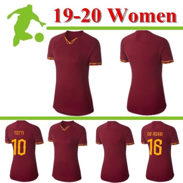 

2019 2020 as roma soccer jerseys kolarov zaniolo totti dzeko perotti de rossi pastore custom home away rome women football shirt, Black;yellow