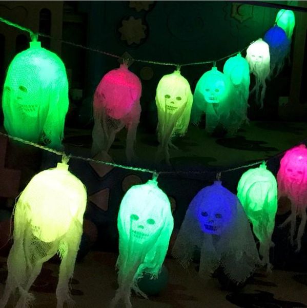 

bravo h new string 10 led white yarn skull halloween decoration toy halloween 2.5m