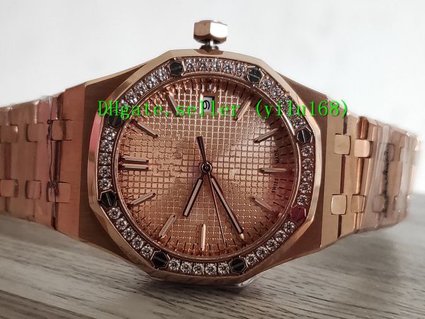 

topselling высокое качество женщины мужские часы 36 мм оффшорный алмаз 15400 15400or.оо.1220or.01 18k золото золото азии механические автома, Slivery;brown