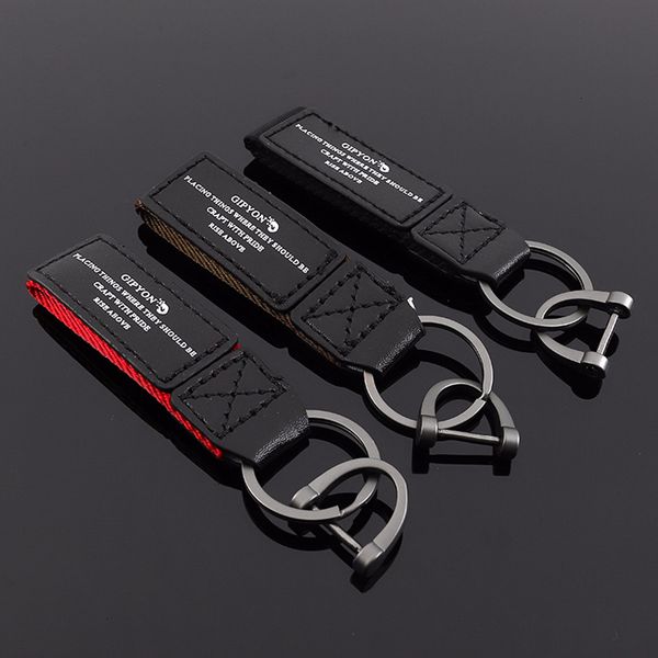 

подкова пряжка триколор кожа металл брелок braid ремень натуральной кожи авто талия брелок автомобиля keyfob keyholder, Silver