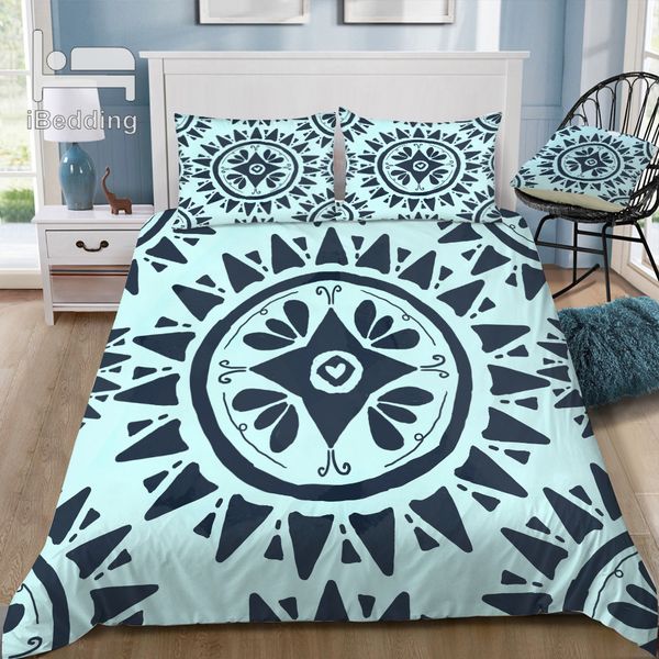 

new boho medallion navy 3d bedding set printed duvet cover set  king twin size