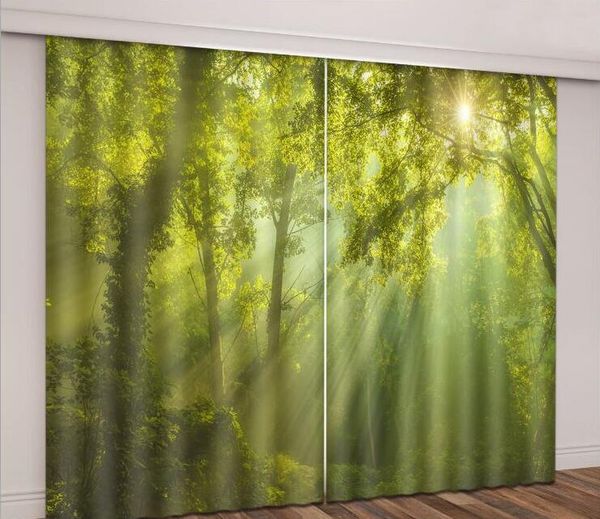 

green foggy forest pattern 3d window curtains living room office bedroom decorate cortinas drapes rideaux customized pillowcase