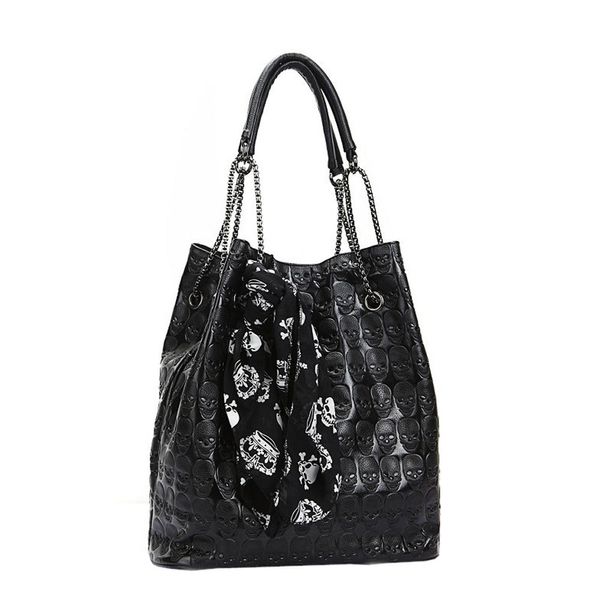 

maison fabre brand design women shoulder large capacity chain bucket handbags quality pu leather totes shopping bag 1017