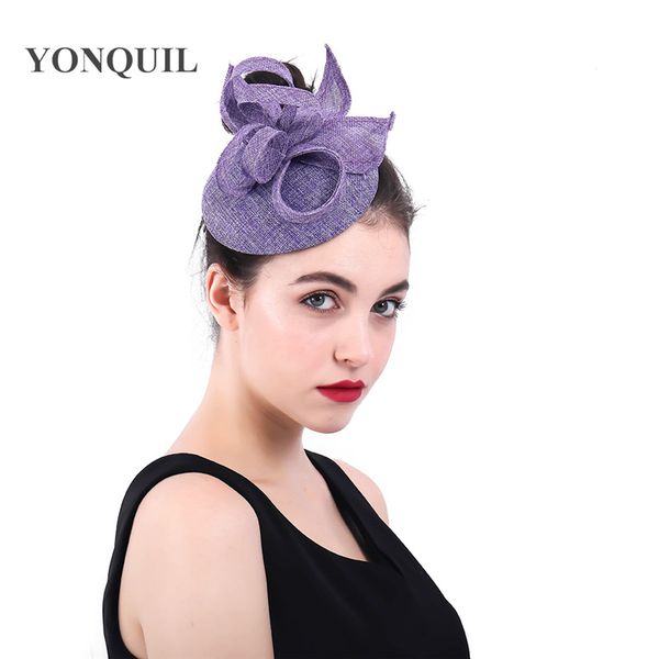 

2018 new lady imitation linen fascinator base imitation bowknot adorn hat elegant women millinery hair accessories headband