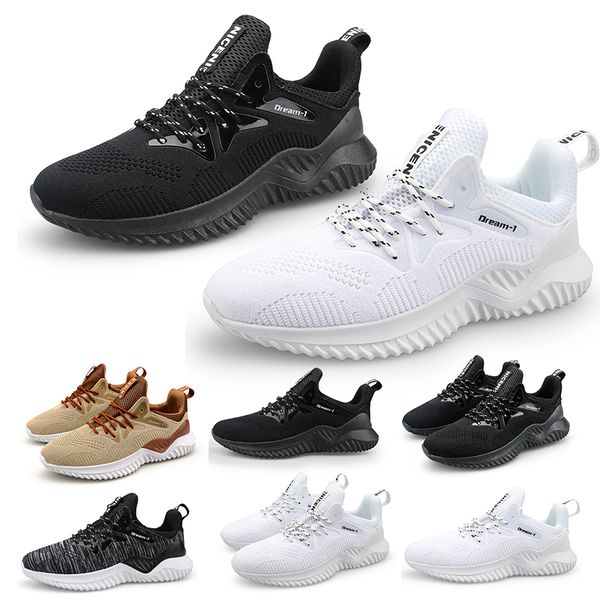 

gym jogging for women men running shoes brown triple black white grey comfortable breathable net trainers sport sneakers size 39-46, White;red