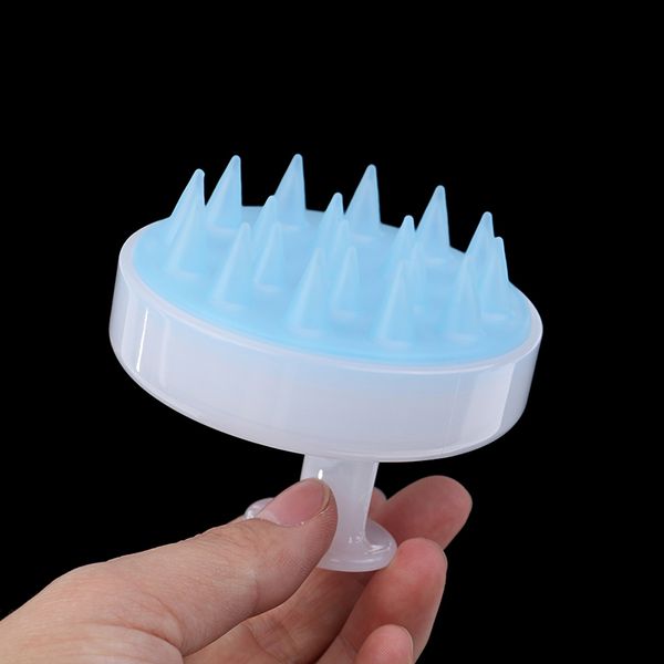 

hair brushes 1pc silicone shampoo comb teeth scalp soft massage brush washing body bath massager beauty spa tools, Silver