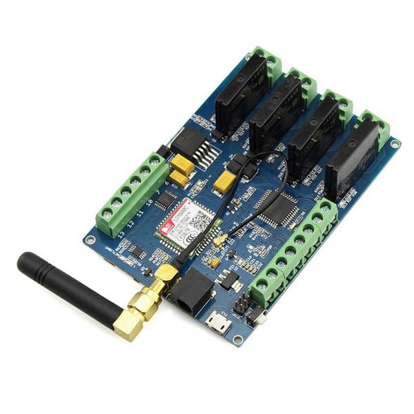 Freeshipping GSM GPRS IOT Board com Interruptores de Relé SIM800C Projetos Sem Fio DIY Kit Placa Integrada Cartão Micro SIM