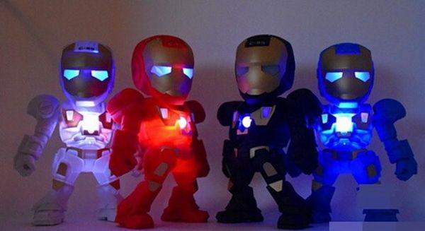

kids' cool gift iron man portable mini speaker with led light robot c89 bluetooth wireless speakers stereo hifi sound box tf usb mp3 pl