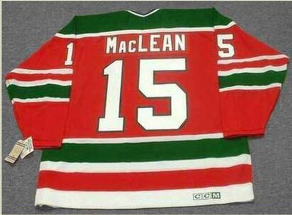 

custom men youth women vintage #15 john maclean new jersey devils 1988 ccm hockey jersey size s-5xl or custom any name or number, Black