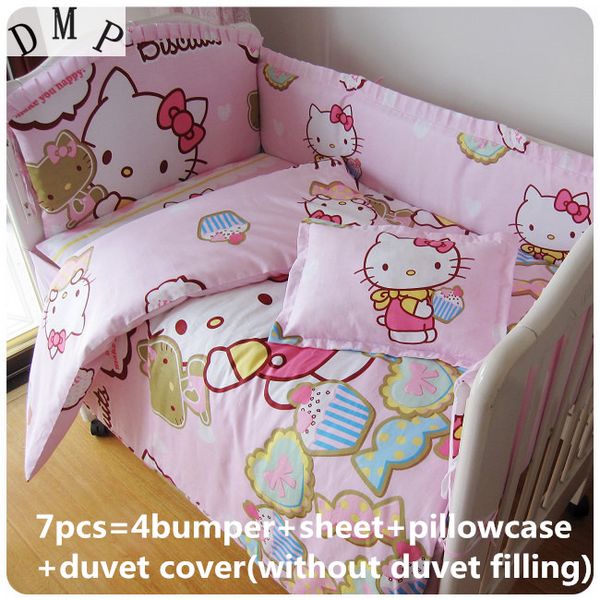 

discount 6/7pcs cartoon baby cot bumper,soft cotton health bedding sets for kids,baby bedding sets,120*60/120*70cm