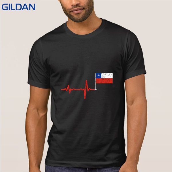 

heartbeat chile flag gift t shirt man creature family t-shirt male classical stylish mens tshirt 3xl tee shirt man quality, White;black
