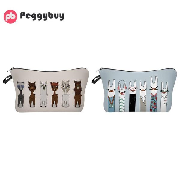 

cute 3d alpaca printing makeup bags cosmetic storage bag women travel pouch