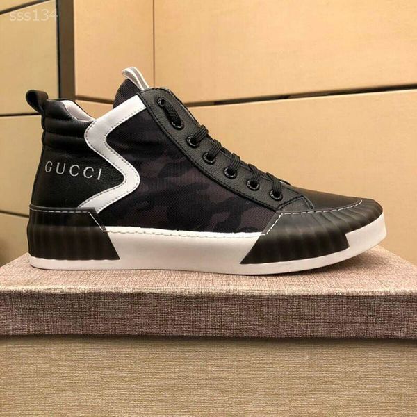 

men's shoes 2019 winter leather shoes british wind casual high-sneakers classic trend cotton shoes wild sports shoe, Black