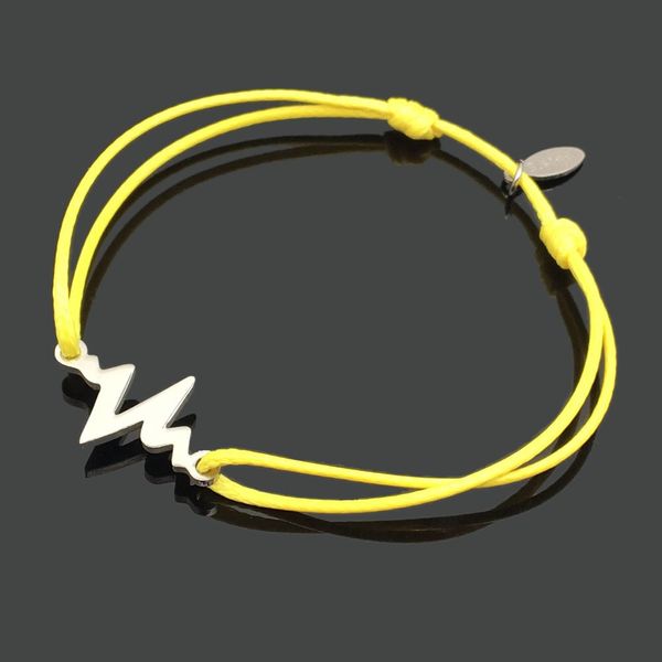 

electrocardiogram stainless steel rope bracelet can adjust pendeloque cut parts bracelet air waves stainless steel rope bracelet, Golden;silver