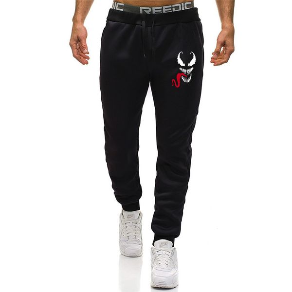 

new venom print trousers jogger men pants autumn casual men's fitness sweatpants homme trousers sporting bodybuilding pants, Black