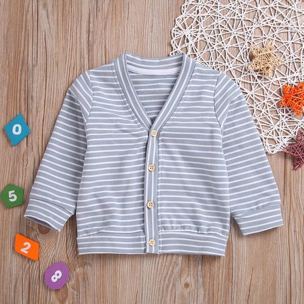 

kids baby boys girls striped knitted long sleeve cardigan coat sweater warm autumn outerwear casual outfits 3t #g2, Blue;gray