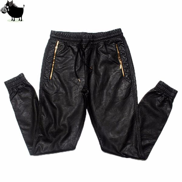 Man Si Tun New West Hip Hop groß und groß Mode Reißverschlüsse Jogger Hose Jogger Tanz Urban Kleidung Herren Kunstlederhose