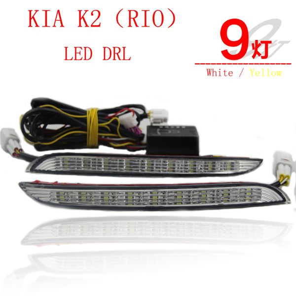 

2pcs/set super bright led drl waterproof daylight daytime running lights for kia k2 rio 2012 2013 2014