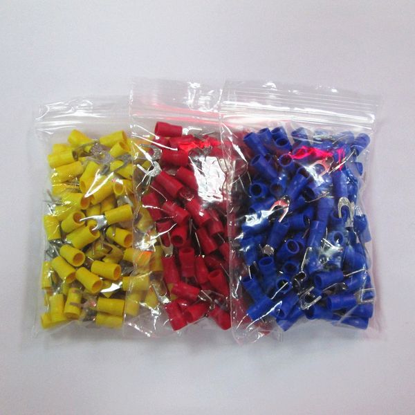 

set of 150pcs crimping wire spade fork terminal connector u shape sv2-4