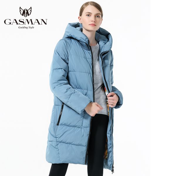 

gasman plus size coat women winter 2018 new fashion thickening bio down jacket long women's hooded warm parka overcoats 6xl 5xl, Black