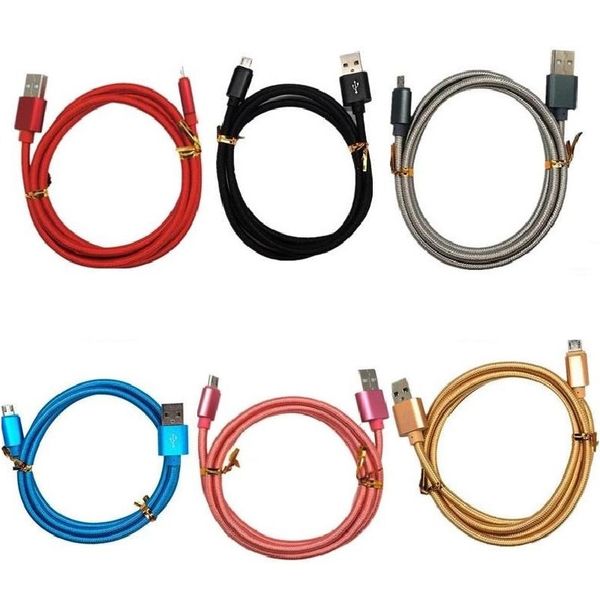 

2a fast charger thicker type c micro usb cable 1m 2m 3m braided nylon alloy cable for samsung s6 s7 edge s8 s9 htc android phone