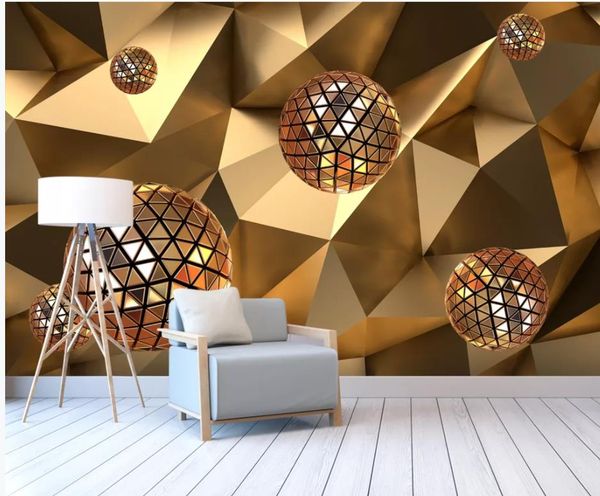 

золотая сфера абстрактный фон 3d фон настенные обои для стен 3 д для гостиной