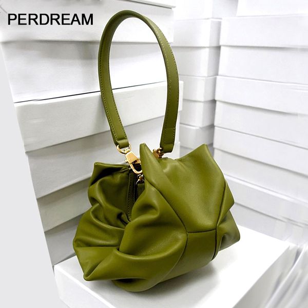 

2020 new niche design fold armpit bag shoulder croissant hand bag female