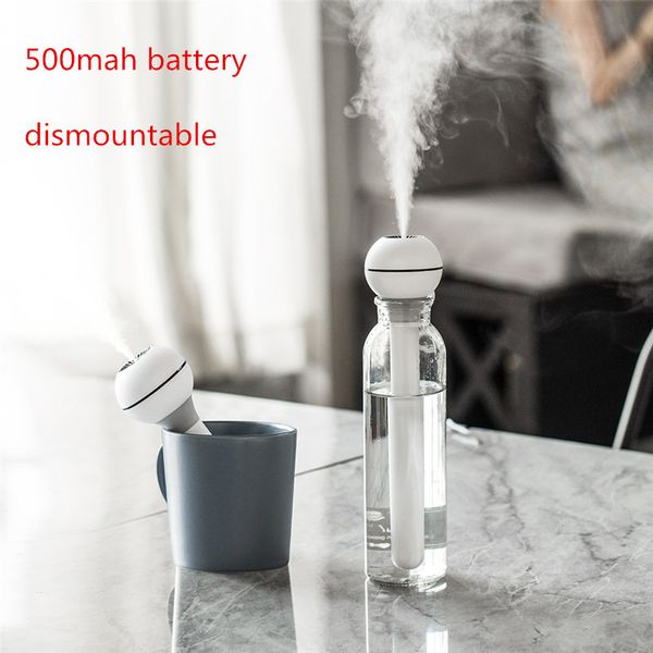 

battery portable air humidifier with 7color changing led lamp car mist maker aroma diffuser usb dismountable humidifier for home